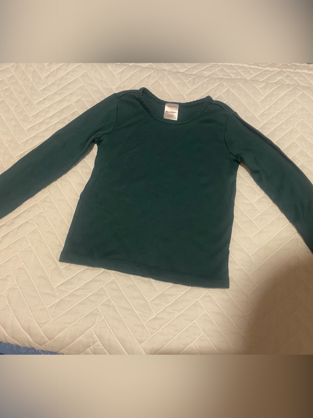 Classic kids Long-Sleeve Crewneck Top - Dark Green Hanna Andersson